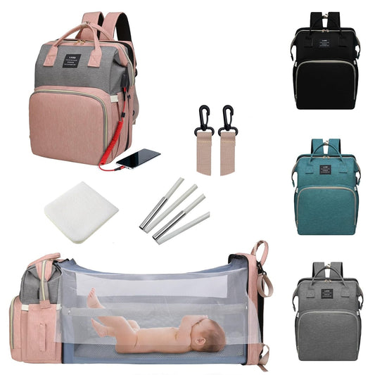 Kalma™ | Mochila Pañalera Cuna 3 en 1